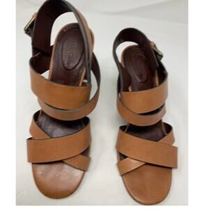 SEE BY CHLOE LEATHER SUSANNA SANDALS BLOCK HEELED SANDALS 3"  SIZE 40 (USA 9.5)